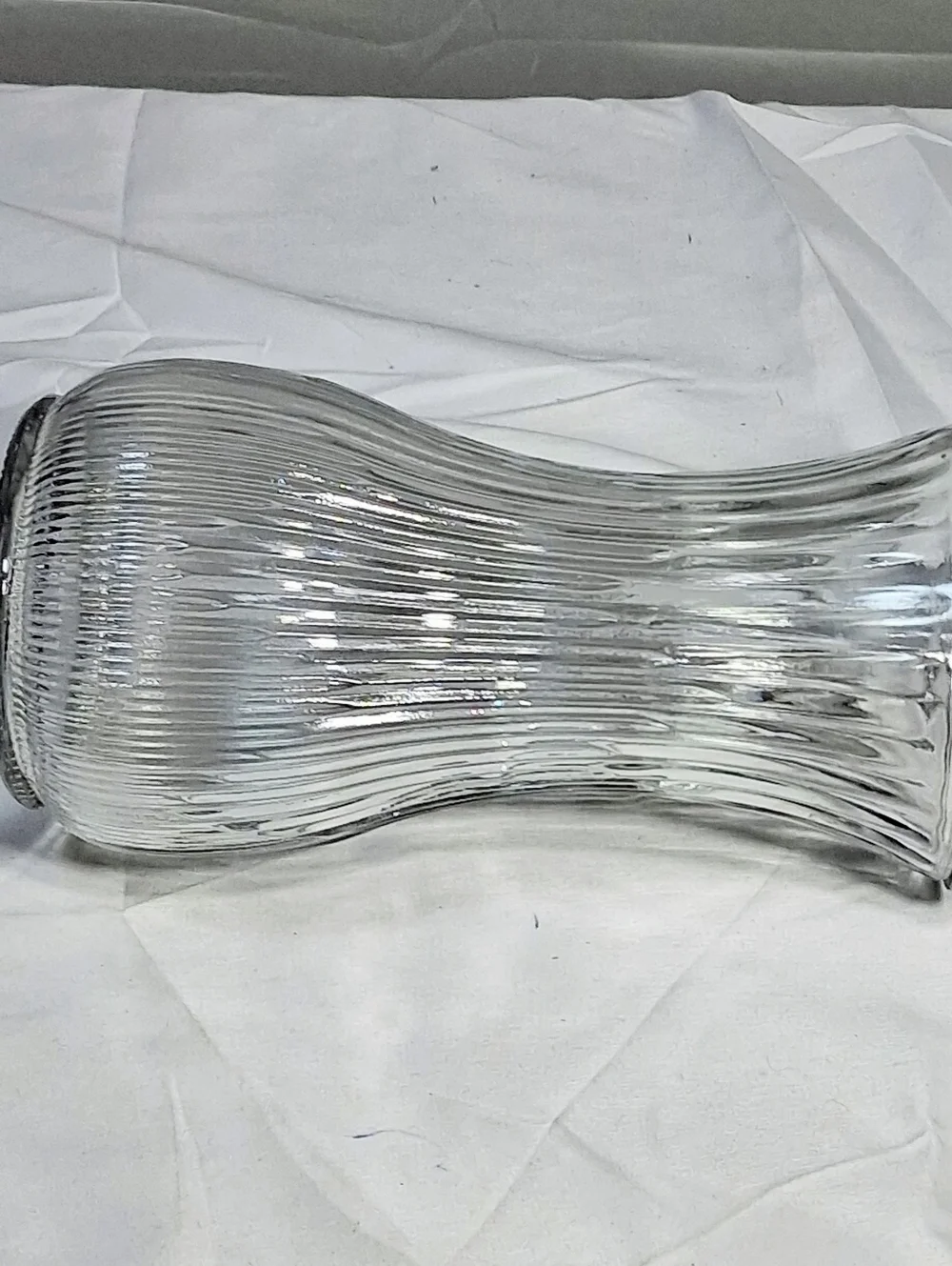 1950's Era Hoosier Glass Vintage Engraved Swirl Vase